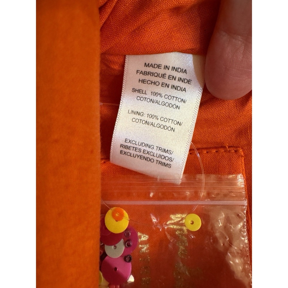 Anthropologie Monogram Crescent Pouch Orange with purple monogrammed A - Picture 9 of 10